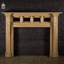 large edwardian pine fire surround with