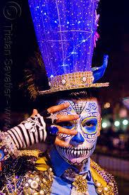 blue matador costume and carnival hat