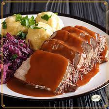 traditional german sauerbraten in the