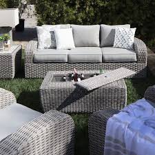 Grey Outdoor Wicker Furniture Set With