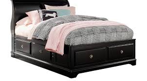 oberon black 3 pc full sleigh bed with