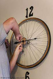 wheel clock bicycle wheel bicycle decor