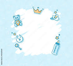 baby shower background in blue colors