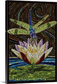 Dragonfly Paper Mosaic Retro Art