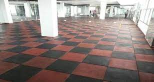 plain 2x2 gym rubber flooring tile