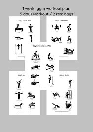 Week Gym Workout Plan Printable