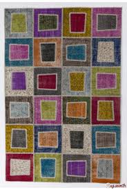 multicolor patchwork rug handmade