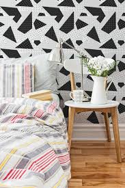 Black And White Abstract Geometric Wallpaper L Stick Wallpaper Or Non Pasted