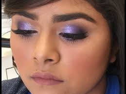 quinceañera makeup purple glam look