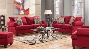 Red Living Room Sets Fabric