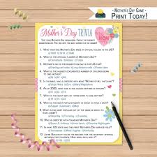 May 10, 2018, 12:59pm by: Mother S Day Game Mother S Day Trivia Quiz Etsy In 2021 Mother S Day Games Mothers Day Valentine S Day Party Games