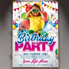 Kids Birthday Party Flyer Psd Template