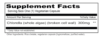 chlorella 300mg supplement capsules