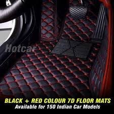 black red colour car 7d floor mats