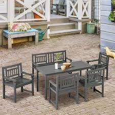 Outsunny 6 Pieces Patio Dining Set For