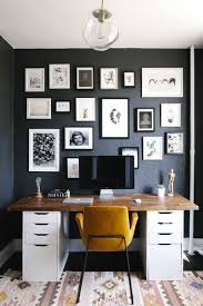 75 home office with black walls