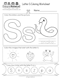 letter s coloring worksheet free