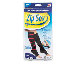 Zip Sox Size L Xl Zip Up Compression Socks Black
