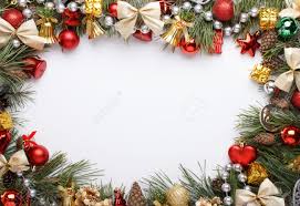 Christmas Frame With Christmas Ornaments And Decorations