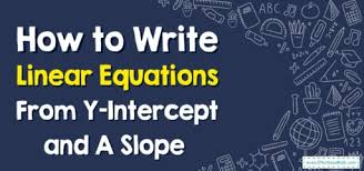 Linear Equations From Y Intercept