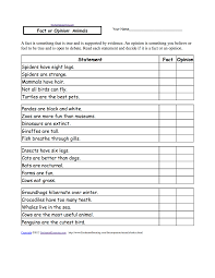fact or opinion animals a worksheet com 