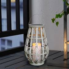 Rattan Lantern With Solar Led Candle