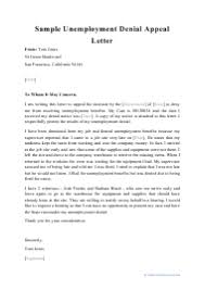 How to write an unemployment appeal letter. Sample Unemployment Denial Appeal Letter Download Printable Pdf Templateroller