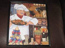 French Chef Colorful Kitchen Wall Art