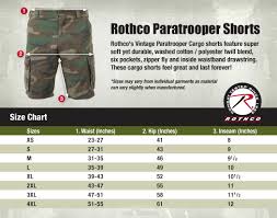 Paratrooper Pants And Shorts Size Chart Surplus Nation