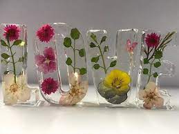 The key is creating a structure with the. Resin Letters Real Flowers Free Standing Love How To Preserve Flowers Real Flowers Pressed Flowers