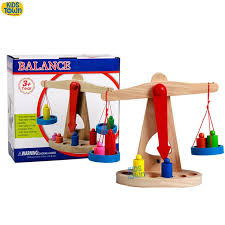 wooden balance beam scale toy