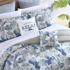 Blue Cotton Queen Comforter Set