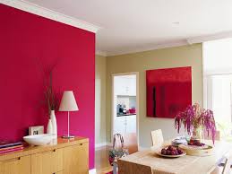 Bright Pink Feature Wall In Dining Room