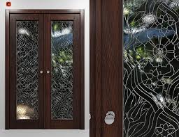 Stained Glass Interior Double Doors Set