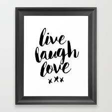 Live Laugh Love White Typography Canvas