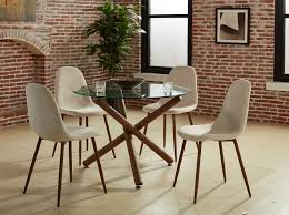 round glass dining table set with