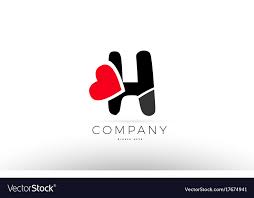 H Alphabet Letter Logo Icon With Love Heart