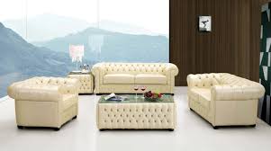 ivory italian leather sofa set with