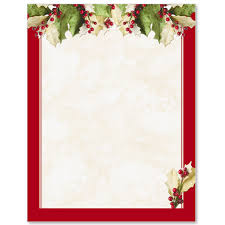 Holly Christmas Letterhead Paperdirects