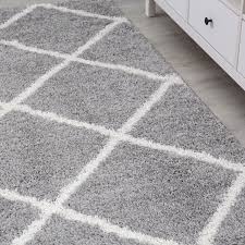 Dadurch könnte dein teppich einen grauen schleier bekommen. Hochflor Shaggy Teppich Rauten Design Grau Creme Modern Vimoda Homestyle