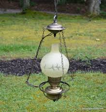 Vintage Oil Lamp Hanging Light Pale
