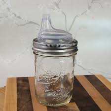 Mason Jar Glass Sippy Cup