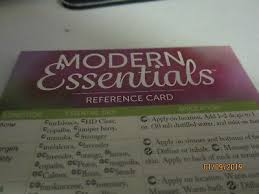 New Modern Essentials Essential Oils Quick Reference Card