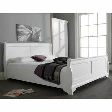 sleigh bed frame white king size