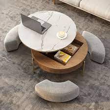 round lift top wood coffee table set