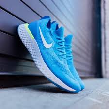 Designed to keep you gripped to the road with clear rubber at the forefoot and heel, these shoes are a great option for a short run, long run and even a tempo run. Nike Epic React Flyknit Sky Blue Men S Sports Running Shoes At Rs 2000 Pair Nike Sports Shoes Id 22643325612