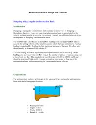 Sedimentation Basin Design And Problems Designing A