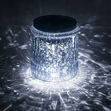 silver mercury glass solar lantern