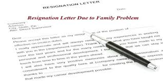Sample Resignation Letter Format Due To Family Problem