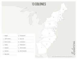 The U S 13 Colonies Printables Map Quiz Game